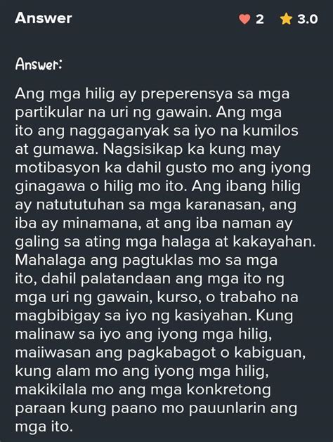 ano ang hilig